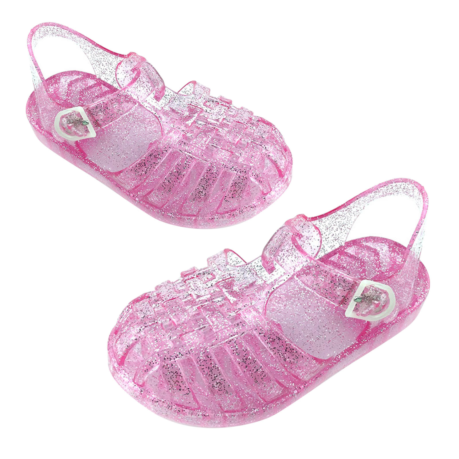 Clearance! SDJMa Princess Jelly Sandals Glitter Jelly Sandals Mary Dance Shoes Girls Flat Sandal Water Shoes for Kids Toddler